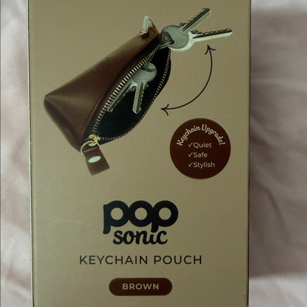 PopSonic Brown Keychain Pouch